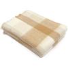 SOFT & SOFT AP MOHAIR Coperta Lana/ Plaid per Letto Matrimoniale Scozzese-Panna