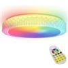 YRHome Lampada da soffitto a LED RGB, dimmerabile, con telecomando, lampada da soffitto, rotonda, moderna, per soggiorno, camera da letto, con decorazione in cristallo, IP44, per balcone, 60 W,