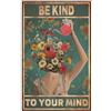YSKPGBNM Quadro su tela vintage Sii gentile con la tua mente - Decorazione murale motivazionale per la casa (50x60 cm/Senza cornice)