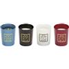 Home Deco Factory BO5444 - Candele profumate You Are Irresistibile, confezione da 4 pezzi, fiori di cotone, vasi blu bianco, bordeaux, nero, oro, altezza 6 x 10 x 27 cm