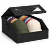 Bcuuozeeing Scatola impilabile per cappelli fino a 24 cappelli da baseball | Con finestra trasparente e doppia cerniera, colore nero