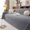 Ystyle Telo Copridivano 2 Posti Ciniglia, 180x300 CM, Grigio Chiaro | Copridivano Antiscivolo e Antigraffio, Copritutto per Divano Universale Quattro Stagioni, Gran Foulard per Divano Lavabile