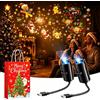 WANWEN Proiettore Natalizio HD Plug & Play 10 Scene Natalizie, Proiettore di Luci Notturne Olografico HD 5D, USB Decorative Christmas night light, per Feste in Casa e Camera da Letto (2Pcs)