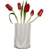 SALABAS Vaso bianco - vaso decorativo - vaso a tulipani - piccolo vaso da 20 cm - vaso in ceramica - decorazione moderna - tavolo da pranzo - decorazione soggiorno