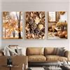 Uixxducc Set di 3 poster autunnali, pigne, zucca, foglie, natura, autunno, per soggiorno, camera da letto, senza cornice (30 x 40 cm)