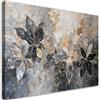 Feeby Quadro su Tela Non Tessuta - Stampa Su Tela - Foglie Struttura astratta Oro - 60x40 cm - Decorazione Murale - Moderno Soggiorno - quadri moderni soggiorno - poster