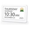 Roxicosly Calendario digitale, sveglia elettronica con giorno e data, orologio digitale con 20 promemoria personalizzati, 20 sveglie, 12 temi, 10 livelli, 17,8 cm, orologio demenza per anziani
