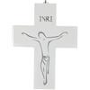 Holyart Crocifisso con serigrafia appendibile 20 cm legno bianco