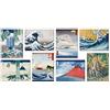 LuxHomeDecor Quadri hokusai 8 pezzi 40x30 cm Stampa su Tela con Telaio in Legno Arredamento Arte Arredo Moderno