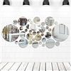 FOCCTS 16 pezzi grandi specchi rotondi con 6 specchi a parete di dimensioni diverse autoadesivi a cerchio rotondo per la decorazione domestica (10-30 cm)