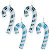 MIJOMA Set di ciondoli per albero di Natale Candy Cane, decorazioni per albero di Natale da appendere, a forma di candy, in plastica leggera (14 x 7 x 2 cm, bastoncino di zucchero turchese, 4)