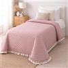 Lovely Shabby Trapuntino Singolo Shabby Chic 160x260 con Rouches - Trapunta Estiva Leggera in Microfibra Soft Touch - Copriletto Trapuntato Primaverile Letto Singolo - Cipria Verde Avorio Sabbia (CIPRIA)