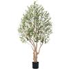 Keeplush Ulivo Artificiale 214 cm— pianta finta altaalbero artificiale da interno con 1.513 foglie realistiche e 122 olive di interni ed esterni, uffici e soggiorni.