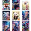 MICHIHOMIE Pittura con Diamanti 9 Pezzi 30x40 cm 5D Diamond Painting Kit | 9 Tele 30x40 cm, 5D DIY con Animali, Diamanti Rotondi, Kit Completo Adulti Bambini Principianti, Decorazione Parete Regalo