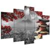 murando - Quadri Moderni Soggiorno Grandi, Paesaggio Giapponese, 200x100 cm | Chiodi Inclusi, 5 Pezzi, Quadro Moderno, Canvas con Struttura, Componibili, Resistenti Allo Sbiadimento, Produzione Europea
