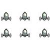 Generic Set di 6 adesivi a forma di campana, effetto cromato, campanello e allarme (RP1/1) (20 mm)