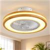 LASANYA Plafoniera con Ventilatore, 6 Velocità, Dimmerazione Continua, LED--A | Ventilatore da Soffitto in Legno, APP e Telecomando, Reversibile, Vento Naturale, Luce Notturna, Timer, 52 x 52 x 20 cm