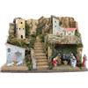 Moranduzzo Presepe con Villaggio e Luci, Natività 6 soggetti, Re Magi e pecore, 6 cm - Statuine MINI 6-33x18x24 cm - Prodotto Ufficiale, Made in Italy, Scultore M. Landi