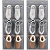 JEERSNP 2 pezzi Portascarpe da Appendere con 6 Tasche e due Ganci Antitraccia | Leggero e Trasportabile, Porta Scarpe da Appendere,Installazione Semplice,per Camper, Camera da Letto, Soggiorno (grigio)