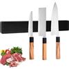 Dekorinex 30cm Portacoltelli Magnetico in Acciaio Inossidabile, Porta Coltelli Cucina | Nero Barra Magnetica per Coltelli, con Magnete Extra Forte, Senza Forare, per Assorbire Strumenti di Ferro, Cucchiai