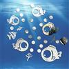 SwirlColor Acrilico Specchio Adesivi Da Parete 30pcs, Carino Pesce e Bolle Specchio Adesivo Autoadesivo Specchi Wall Art Adesivi per Soggiorno Bambini Camera da letto Decorazione Ufficio (Argento)