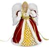 BigKing Puntale per Albero di Natale con Angelo, Statuetta con Angelo di Natale, Decorazione Natalizia per Interni con Ali di Piume, 12,6 Pollici(Angelo Rosso)