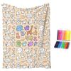 Generisch Coperta colorata con pennarelli, 100 x 140 cm, set di coperte da colorare | Coperta morbida da colorare, include 24 pennarelli per progetti creativi fai da te, ideale per bambini, studenti