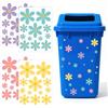 AffeGifts Adesivi Per Porte, 4 Fogli Autoadesivo e Impermeabile Fiore Adesivo per Auto Frigorifero Bins Wall Decal Decorativo Interno All'aperto (Rosa, Giallo, Viola, Blu)