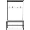 Salmeee Appendiabiti con scarpiera, larghezza 100 cm, appendiabiti con panca in flanella, altezza 170 cm, autoportante, per corridoio e soggiorno, fino a 100 kg