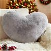 Yhoelata Cuscino Cuore, Grigio Chiaro Cuscino a Forma di Cuore, Peluche Cuore Cuscini Decorativi, Grande Cuscini per Divano, Cuscini Bambini Cuscino Letto, 37 * 47cm