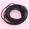 YIEUR Cordoncino intrecciato, 5 m, nero, 3 mm, vera pelle, per artigianato fai da te