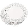 Eqlef®, centrini di carta con bordo in pizzo, diametro 16,5 cm, per feste e matrimoni, confezione da 150 pezzi., White, Rotondo