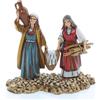 Moranduzzo Lavandaie in Cammino per Presepe da 10 cm - STANDARD 10 - Scala 1:20 - Statuine Indistruttibili, Rifinite a Mano, Scultore M. Landi, Made in Italy