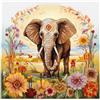cukol cukol Kit Punto Croce da Ricamare Prestampato Completo, 11CT 46x46 cm | Quadro Elefante, Schemi Facili per Principianti, Set Ricamo ha Aspetto Raffinato per Decorazioni Parete, Hobby Creativi