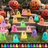Leikedun 100PCS Halloween Glow in the Dark Mini Ghost Figurines, Mini Ghosts Figure | Luminoso, piccolo fantasma in resina figurine da nascondere, Glow in the Dark piccola statua, bomboniere Halloween