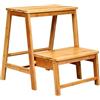 COSTWAY Sgabello Scala in Bambù Sedia Scaletta, Richiudibile Salvaspazio, Portata 100 kg, 45 x 51 x 48 cm (Naturale)