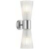 NICRX Applique da Parete in Cristallo 2 Luci E14 Doppia Estremità Vetro Clessidra Design Lampada Moderna Finitura Argento per Camera Soggiorno Corridoio Scala Hotel Illuminazione Interna (Argento)