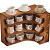 MumaHome Scaffale Angolare in Bambù con 4 Ripiani, Portatazze | Portaspezie Multistrato Salvaspazio, Organizer da Piano Multiuso per Cucina e Ufficio, 48x32x41 cm