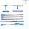 SPOOSOOL Lavavetri con Manico Telescopico da 200cm, Pulitore Vetri 2 in 1 con Tergivetro Silicone e Panno Microfibra, Kit Pulizia per Finestre Alte, Bagno, Doccia, Specchi, Auto e Vetro