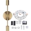 Tyenaza Applique da Parete, Base per Lampada da Parete Doppia E27 E26 Portalampada da Parete Vintage Antiruggine, Luci da Toeletta da Bagno Finitura in Ottone per Camere da Letto Soggiorno