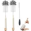 Nivofu Set Scovolino per Bottiglie Premium, Spazzola Pulisci Bottiglie di Vetro e Borraccia, Pulizia Senza Graffi per Biberon e Tubo, Manico Ergonomico
