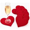 edelkern Sottobicchieri a forma di cuore in feltro, 6 pezzi, a forma di cuore rosso, per bevande, tazze e bicchieri, decorazione per matrimoni, ricevimenti, compleanni e feste