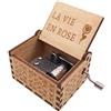 Youtang - Mini carillon con manovella in legno inciso, 18 note, carillon per bambini