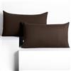 DecoKing Set di 2 federe 50 x 60 * 2 cm, jersey 100% cotone pettinato, chiusura a cerniera Cioccolato Amber