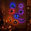 ELMVAR Adesivi luminosi a LED con sagome per Halloween, decorazioni a batteria (Halloween (8 pieces))