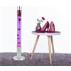 Licht-Erlebnisse Lampada retrò a lava XXL grande, lampada da terra rosso porpora, magica, misteriosa, calmante, 76 cm, G9 50 W con interruttore a cavo, lampadina inclusa, lampada a lava