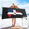 NLWQEKV Telo mare con bandiera della Repubblica Dominicana, teli mare in microfibra, oversize, ad asciugatura rapida (31,5 x 63) a prova di sabbia, assorbente, compatto, telo da spiaggia, asciugamano legger