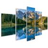 islandburner Quadro su tela, paesaggio di montagna maestoso, da parete, per soggiorno, per gli amanti della natura, 5 pezzi