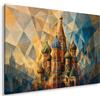 deyoli Quadro su tela, Cattedrale russa con cupole colorate, 120 x 80 cm | Stampa artistica da parete XXL su telaio, formato orizzontale, decorazione da parete per soggiorno