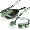 COM-FOUR® Set di pulizia in 4 parti, spazzola a mano, paletta | spazzola a mano e spazzola per piatti - set di base per la pulizia perfetta